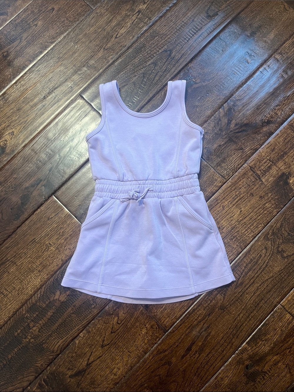 Girls' Lilac Tank Dress with Elastic Waist